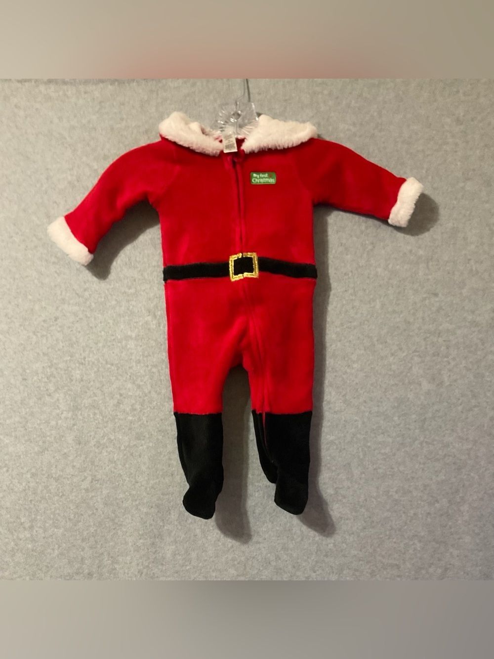 Little Me Kids Red Santa One-Piece Sz 9 Months